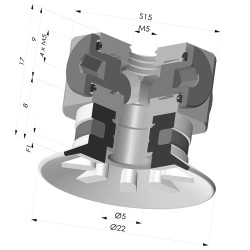 Ventouse Plate Série 90 Ø 22MM