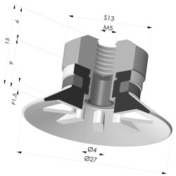 Ventouse Plate Série 90 Ø 27MM
