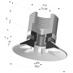 Ventouse Plate Série 90 Ø 27MM