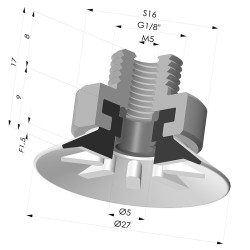 Ventouse Plate Série 90 Ø 27MM