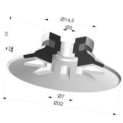 Ventouse Plate Série 90 Ø 31,8MM