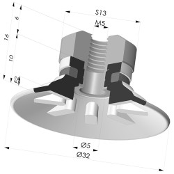 Ventouse Plate Série 90 Ø 31,8MM