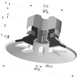 Ventouse Plate Série 90 Ø 31,8MM
