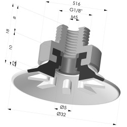 Ventouse Plate Série 90 Ø 31,8MM