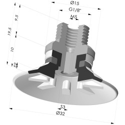 Ventouse Plate Série 90 Ø 31,8MM
