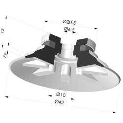 Ventouse Plate Série 90 Ø 42,3MM