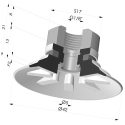 Ventouse Plate Série 90 Ø 42,3MM