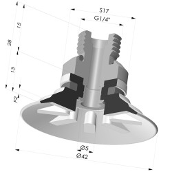Ventouse Plate Série 90 Ø 42,3MM