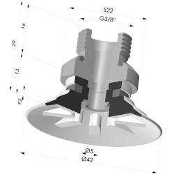 Ventouse Plate Série 90 Ø 42,3MM