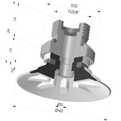 Ventouse Plate Série 90 Ø 42,3MM