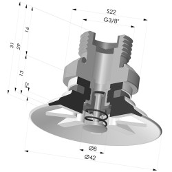 Ventouse Plate Série 90 Ø 42,3MM