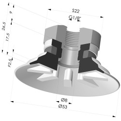 Ventouse Plate Série 90 Ø 53MM