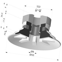 Ventouse Plate Série 90 Ø 53MM