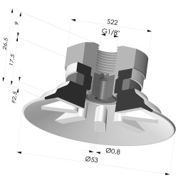 Ventouse Plate Série 90 Ø 53MM