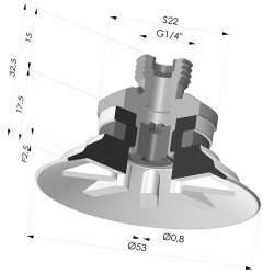 Ventouse Plate Série 90 Ø 53MM