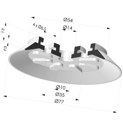 Ventouse Plate Série 90 Ø 75MM