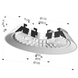 Ventouse Plate Série 90 Ø 150MM