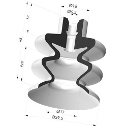 Ventouse 2.5 Soufflets Série 8 Ø 40MM