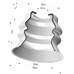 Ventosa 2.5 Fole Série 8 Ø 60MM