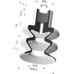 Ventouse 2.5 Soufflets Série 8B Ø 40MM