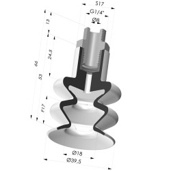 Ventouse 2.5 Soufflets Série 8B Ø 40MM