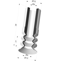 Ventouse 2.5 Soufflets Série 8M Ø 11.8MM