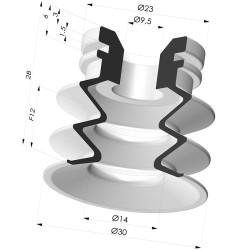 Ventouse 2.5 Soufflets Série 8SC Ø 30MM