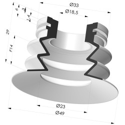 Ventouse 2.5 Soufflets Série 8SC-2 Ø 50MM