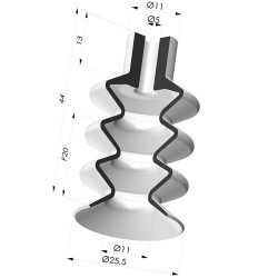 Ventouse 3.5 Soufflets Série 8 Ø 26MM