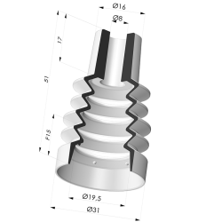 Ventouse 4.5 Soufflets Série 8 Ø 33MM