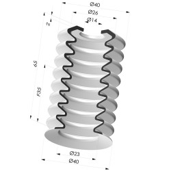 Ventouse 8.5 Soufflets Série 8 Ø 39.6MM
