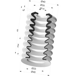 Ventouse 8.5 soufflets série 8 Ø 39,6 mm
