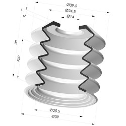 Ventouse 4.5 Soufflets Série 8 Ø 39MM