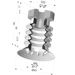 Ventouse 4.5 Soufflets Série 95 Ø 41MM