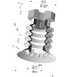 Ventouse 4.5 Soufflets Série 95 Ø 41MM