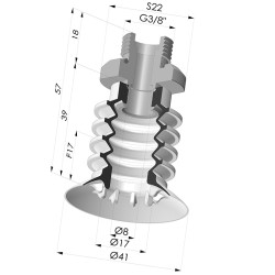 Ventouse 4.5 Soufflets Série 95 Ø 41MM