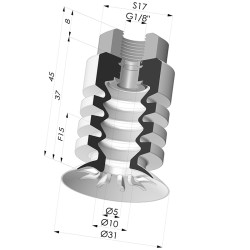 Ventouse 4.5 Soufflets Série 95-2 Ø 31MM