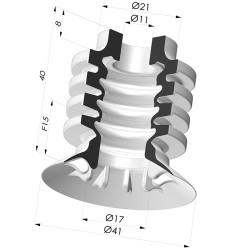 Ventouse 4.5 Soufflets Série 95-2 Ø 41MM