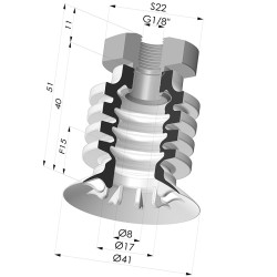 Ventouse 4.5 Soufflets Série 95-2 Ø 41MM