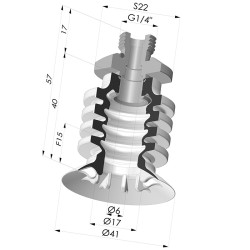 Ventouse 4.5 Soufflets Série 95-2 Ø 41MM