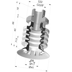 Ventouse 4.5 Soufflets Série 95-2 Ø 41MM
