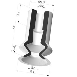 Ventouse 1.5 Soufflets Série 91 Ø 6MM