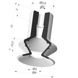 Ventouse 1.5 Soufflets Série 91 Ø 9,2MM