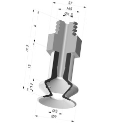 Ventouse 1.5 Soufflets Série 91 Ø 9,2MM