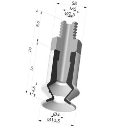 Ventouse 1.5 Soufflets Série 91 Ø 10,5MM