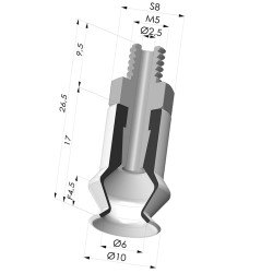 Ventouse 1.5 Soufflets Série 91 Ø 10,2MM