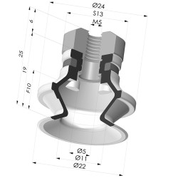 Ventouse 1.5 Soufflets Série 91 Ø 22,2MM
