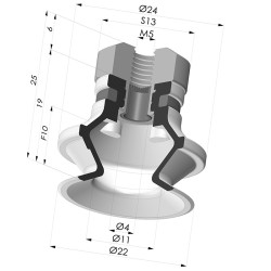 Ventouse 1.5 Soufflets Série 91 Ø 22,2MM