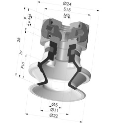 Ventouse 1.5 Soufflets Série 91 Ø 22,2MM