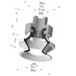 Ventouse 1.5 Soufflets Série 91 Ø 22,2MM